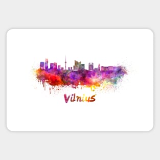 Vilnius skyline in watercolor Magnet